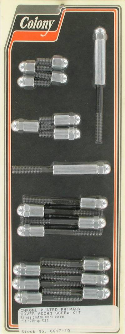 Primary cover screw kit, acorn | Color: chrome | Order Number: C8917-19 | OEM Number: