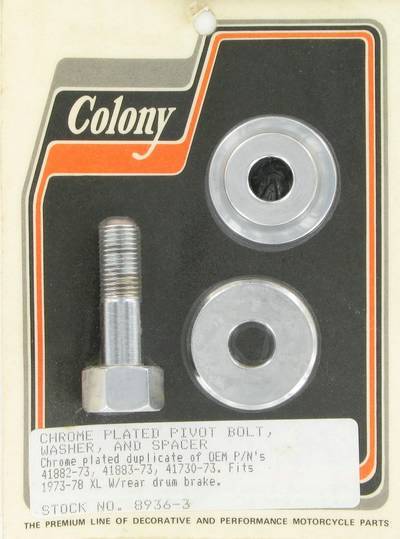 Pivot bolt, rear drum brake | Color: chrome | Order Number: C8936-3 | OEM Number: 41882-73 / 41883-73