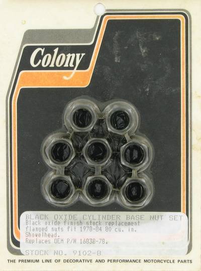 Cylinder base nuts (8) | Color: black | Order Number: C9102-8 | OEM Number: 16838-78