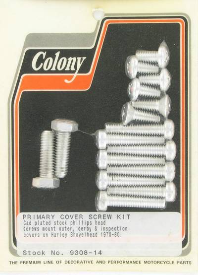 Primary cover screw kit, stock phillips head | Color: cad | Order Number: C9308-17 | OEM Number: