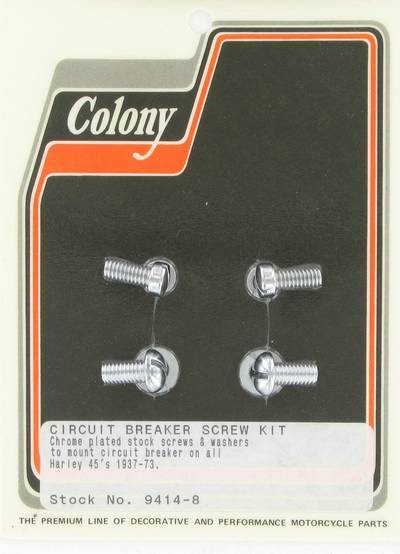 Circuit breaker and relay mounting screw kit | Color: chrome | Order Number: C9414-8 | OEM Number:  2762 / 1300