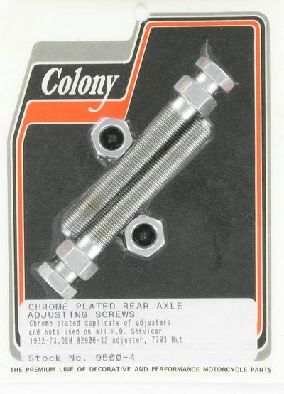 Rear axle adjusting screws (2) | Color: chrome | Order Number: C9500-4 | OEM Number: 82906-32