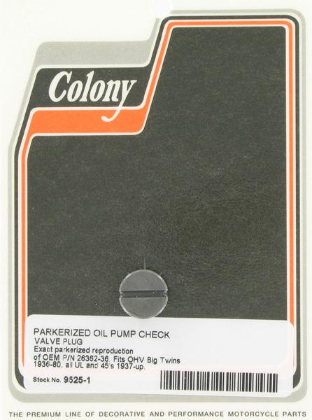Oil pump check valve plug, stock | Color: park | Order Number: C9525-1 | OEM Number: 26362-36 / 701-36
