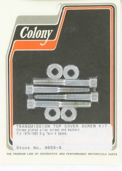 Transmission top cover screw kit, Allen | Color: chrome | Order Number: C9658-8 | OEM Number:  2881W