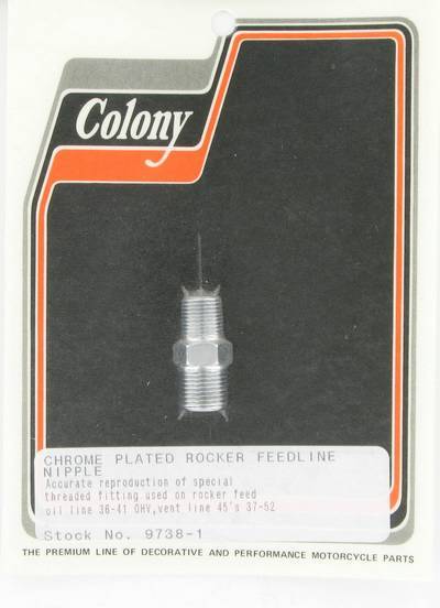 Rocker box feed line nipple/vent line nipple | Color: chrome | Order Number: C9738-1 | OEM Number: 25235-36