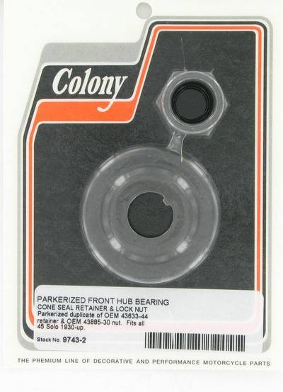 Front hub cone seal retainer and nut | Color: park | Order Number: C9743-2 | OEM Number: 43633-44