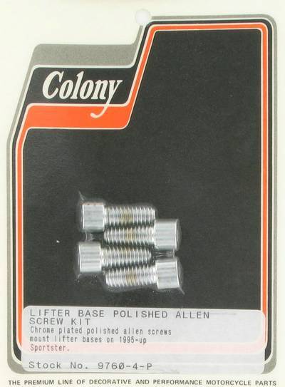 Lifter base screw kit, polished Allen | Color: chrome | Order Number: C9760-4-P | OEM Number: 3228