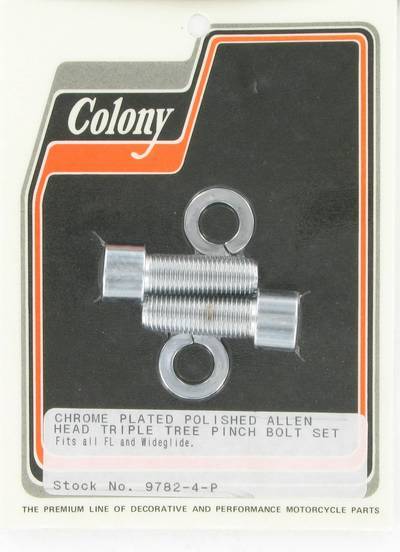 Triple Tree pinch bolts, polished Allen | Color: chrome | Order Number: C9782-4-P | OEM Number: