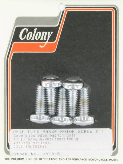 Rear disc brake rotor screws,button head torx | Color: chrome | Order Number: C9818-5 | OEM Number: 43562-92