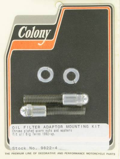 Oil filter adapter mount kit, acorn | Color: chrome | Order Number: C9822-4 | OEM Number: