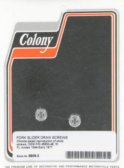 Fork slider drain screws | Color: chrome | Order Number: C9909-2 | OEM Number: 45830-48