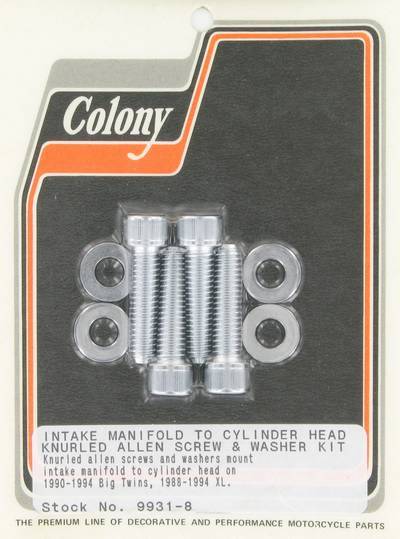 Manifold mounting screws, knurled Allen | Color: chrome | Order Number: C9931-8 | OEM Number: