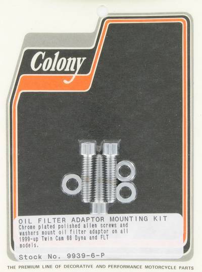 Oil filter adapter mount kit, polished Allen | Color: chrome | Order Number: C9939-6-P | OEM Number: