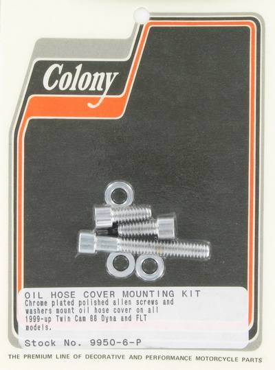 Oil hose cover mounting kit, polished Allen | Color: chrome | Order Number: C9950-6-P | OEM Number: