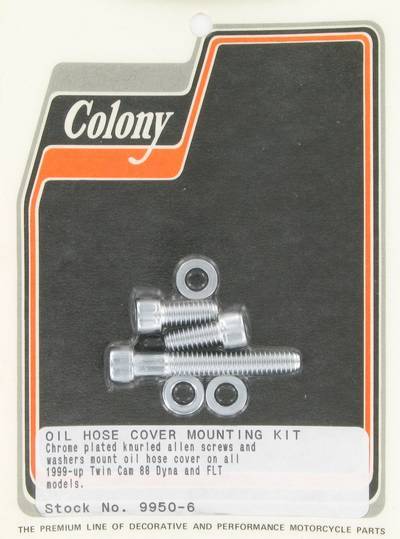 Oil hose cover mounting kit, knurled Allen | Color: chrome | Order Number: C9950-6 | OEM Number: