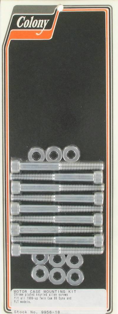 Motor case mounting kit, knurled Allen | Color: chrome | Order Number: C9956-18 | OEM Number: