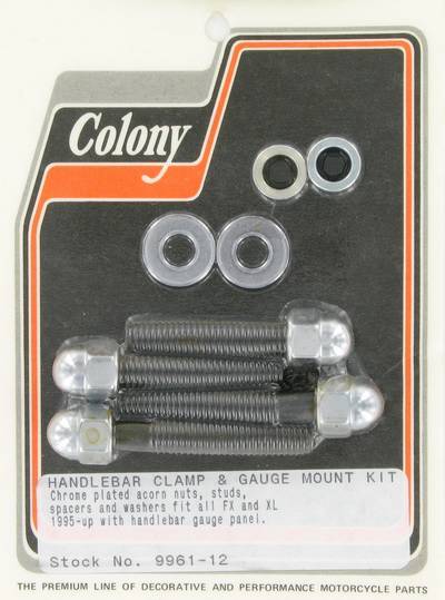 Handlebar clamp/gauge kit, acorn | Color: chrome | Order Number: C9961-12 | OEM Number: