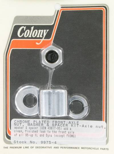 Front axle nut and spacer kit | Color: chrome | Order Number: C9975-4 | OEM Number: 43617-95