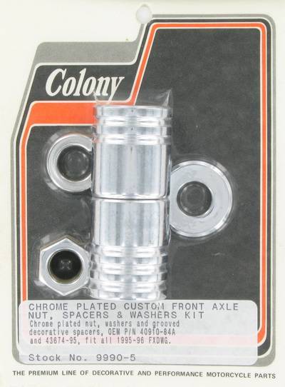 Front axle spacer kit, custom grooved | Color: chrome | Order Number: C9990-5 | OEM Number: 40910-84A/ 43674-95