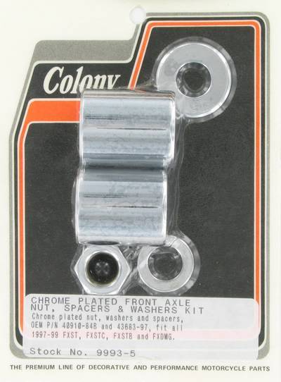 Front axle spacer kit | Color: chrome | Order Number: C9993-5 | OEM Number: 40910-84B/ 43683-97